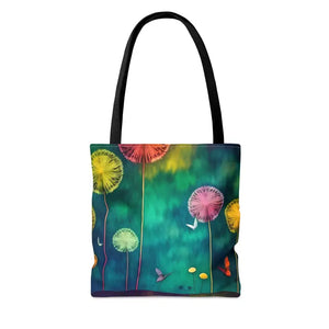 Aop Tote Bag Dandelions Dancing Vibrant Style - Dipaliz - Shopping Totes
