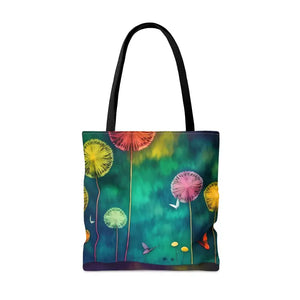 Aop Tote Bag Dandelions Dancing Vibrant Style - Dipaliz - Shopping Totes