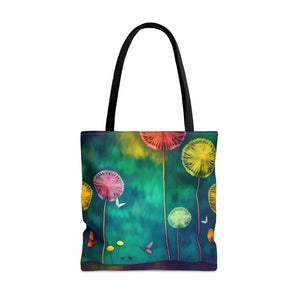 Aop Tote Bag Dandelions Dancing Vibrant Style - Dipaliz - Shopping Totes