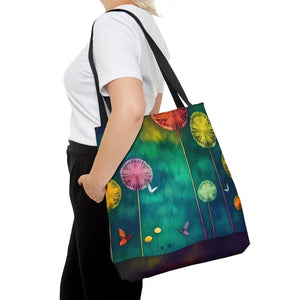 Aop Tote Bag Dandelions Dancing Vibrant Style - Dipaliz - Large - Shopping Totes