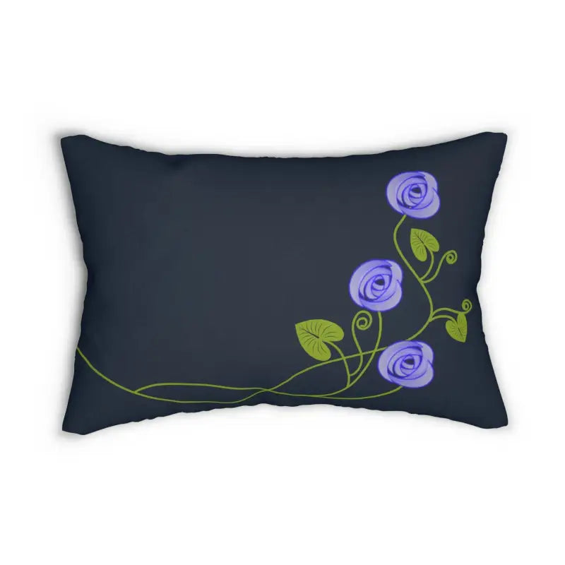 Elevate Decor with Dipaliz Purple Flowers Polyester Lumbar Pillow - 20’’ × 14’’ Home