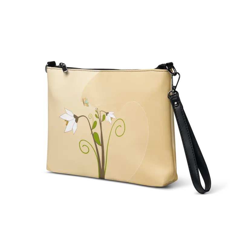 Floral Botanical Faux Leather Crossbody Bag: Chic & Practical - Bags