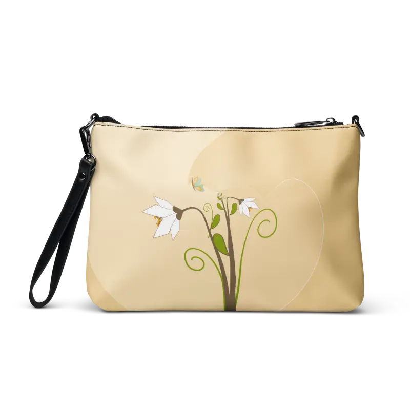 Floral Botanical Faux Leather Crossbody Bag: Chic & Practical - Bags