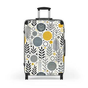 Stylish Floral Design Suitcase Modern Functionality - Dipaliz - Large / Black - Suitcases
