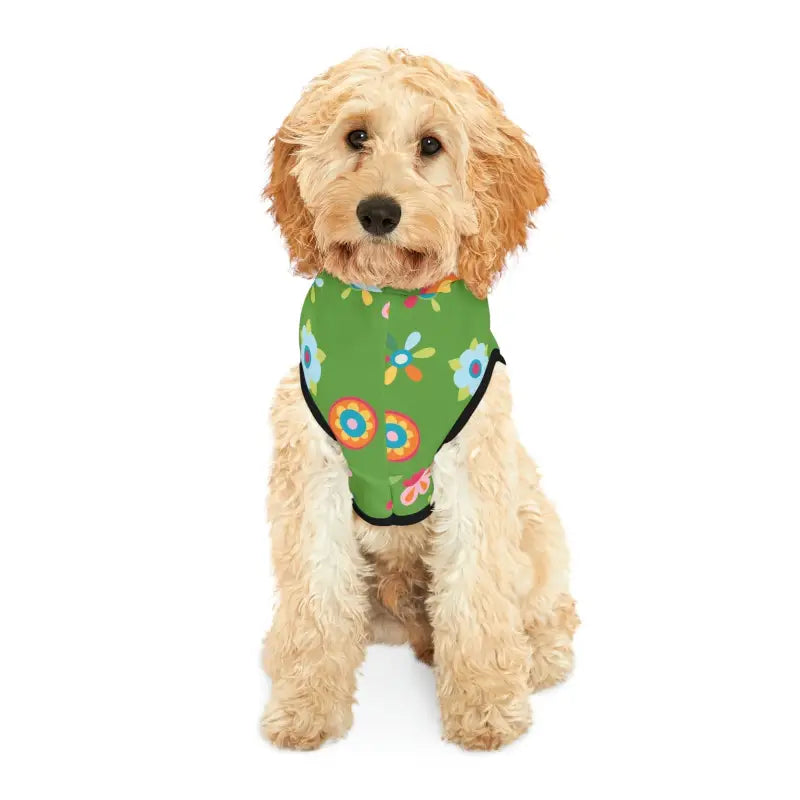 Stylish Floral Green Dog Hoodie for Trendy Pups - Pets