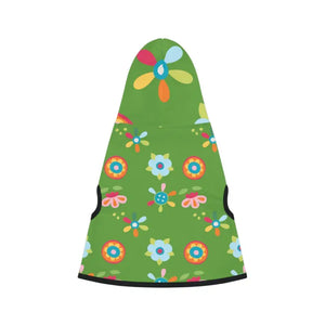 Dog Hoodie Floral Green White Rib Color Comfort Style Dipaliz - Apparel & Accessories