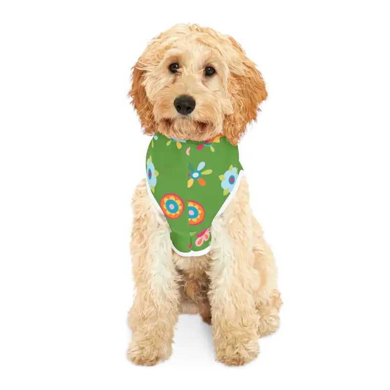 Stylish Floral Green Dog Hoodie for Trendy Pups - Pets