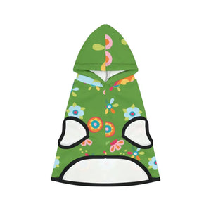 Dog Hoodie Floral Green White Rib Color Comfort Style Dipaliz - s / Black - Apparel & Accessories