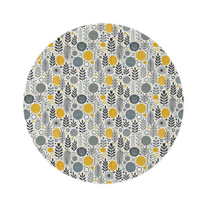 Stylish Floral Grey Round Rug – Soft Chenille - Dipaliz - Rugs