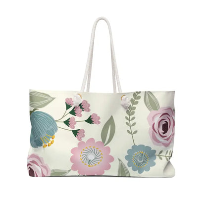 Travel Chic with the Floral Pastels Oversized Weekender Bag - 24’’ × 13’’ Bags