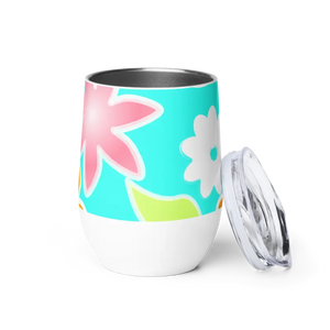 Floral Wine Tumbler - Insulated Cold Drink Keeper - Dipaliz - Tumblers
