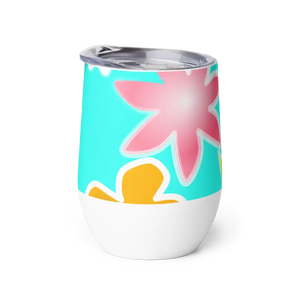 Floral Wine Tumbler - Insulated Cold Drink Keeper - Dipaliz - Tumblers
