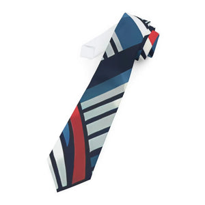 Stylish Geometric Red Necktie - Satin Finish - Dipaliz - Neckties