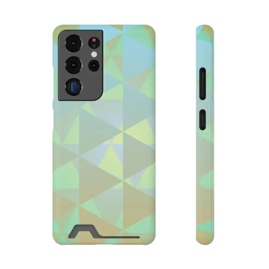 Green Triangles Abstract Phone Case - Style & Protection - Samsung Galaxy S21 Ultra / Glossy / Without Gift Packaging