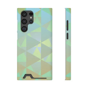 Green Triangles Abstract Phone Case Stylish Protection Dipaliz - Samsung Galaxy S22 Ultra / Matte / Without Gift