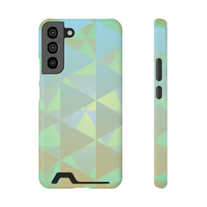 Green Triangles Abstract Phone Case Stylish Protection Dipaliz - Samsung Galaxy S22 Plus / Glossy / Without Gift