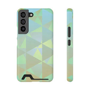 Green Triangles Abstract Phone Case Stylish Protection Dipaliz - Samsung Galaxy S22 / Glossy / Without Gift Packaging