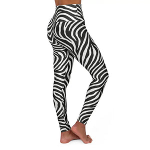 Zebra Print Yoga Leggings Stylish High Waisted Activewear - Dipaliz
