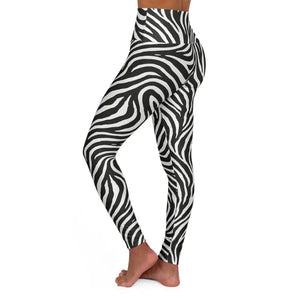 Zebra Print Yoga Leggings Stylish High Waisted Activewear - Dipaliz