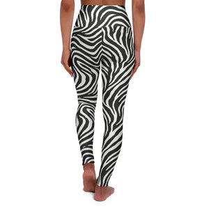 Zebra Print Yoga Leggings Stylish High Waisted Activewear - Dipaliz