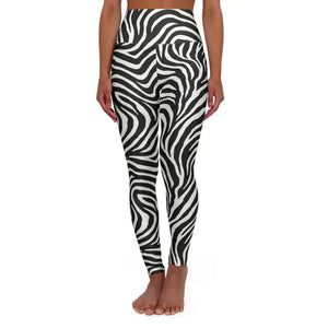 Zebra Print Yoga Leggings Stylish High Waisted Activewear - Dipaliz - Xs