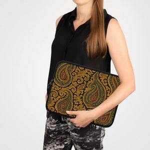 Laptop Sleeve - Stylish Paisley Tech Case Durable Neoprene - Dipaliz