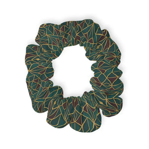 Stylish Leaf Print Scrunchie - Vibrant Cute Hair Ties - Dipaliz - 4’’ × - Accessories