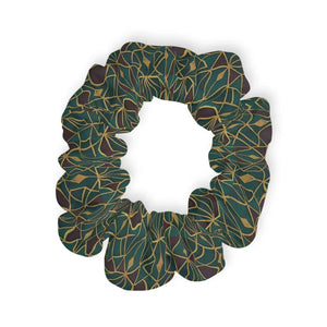 Stylish Leaf Print Scrunchie - Vibrant Cute Hair Ties - Dipaliz - 4’’ × - Accessories