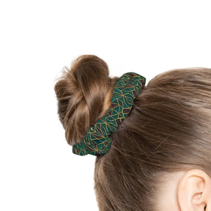 Stylish Leaf Print Scrunchie - Vibrant Cute Hair Ties - Dipaliz - 4’’ × - Accessories