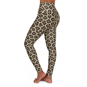 Leopard Print High Waisted Yoga Leggings - Dipaliz