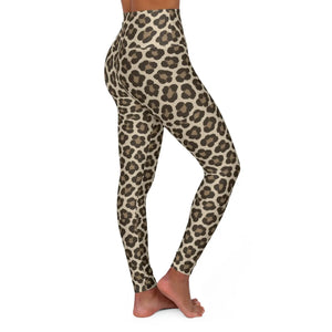 Leopard Print High Waisted Yoga Leggings - Dipaliz