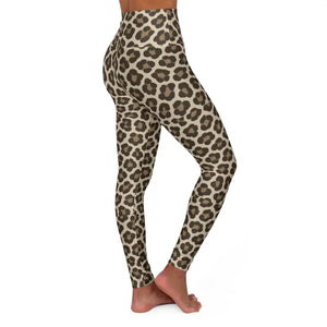 High Waisted Yoga Leggings Leopard Print Workout Pants - Dipaliz