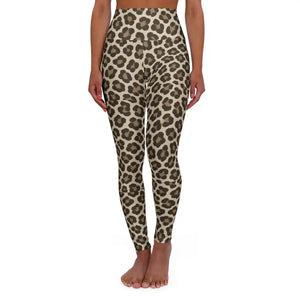 High Waisted Yoga Leggings Leopard Print Workout Pants - Dipaliz - Xs