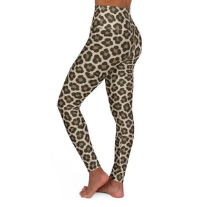 High Waisted Yoga Leggings Leopard Print Workout Pants - Dipaliz