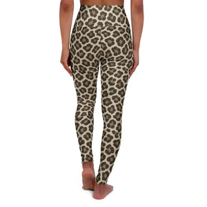 High Waisted Yoga Leggings Leopard Print Workout Pants - Dipaliz