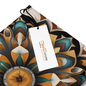 Navy Blue Crossbody Bag - Mandal Pattern Eco Canvas - Dipaliz - Cross Body Bags