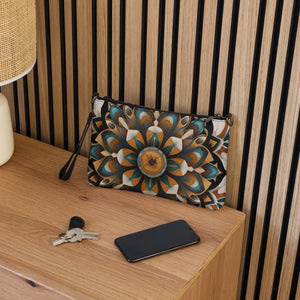 Navy Blue Crossbody Bag - Mandal Pattern Eco Canvas - Dipaliz - Cross Body Bags