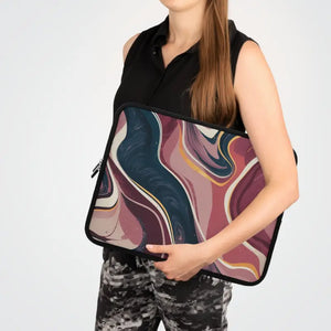 Stylish Marble Laptop Sleeve - Abstract Art Tech Case - Dipaliz - Black / 17’’ - Bags