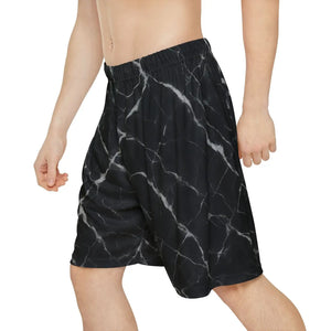 Marble Print Men’s Sports Shorts - Casual Lounge - Dipaliz