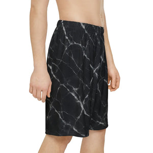 Marble Print Men’s Sports Shorts - Casual Lounge - Dipaliz