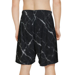 Marble Print Men’s Sports Shorts - Casual Lounge - Dipaliz