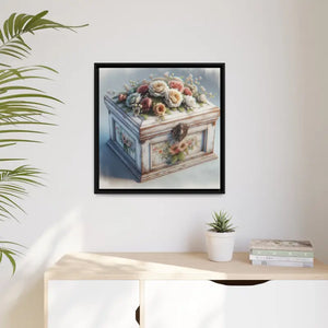 Matte Canvas Floral Art Black Frame Wall Decor - Dipaliz - Posters Prints & Visual Artwork