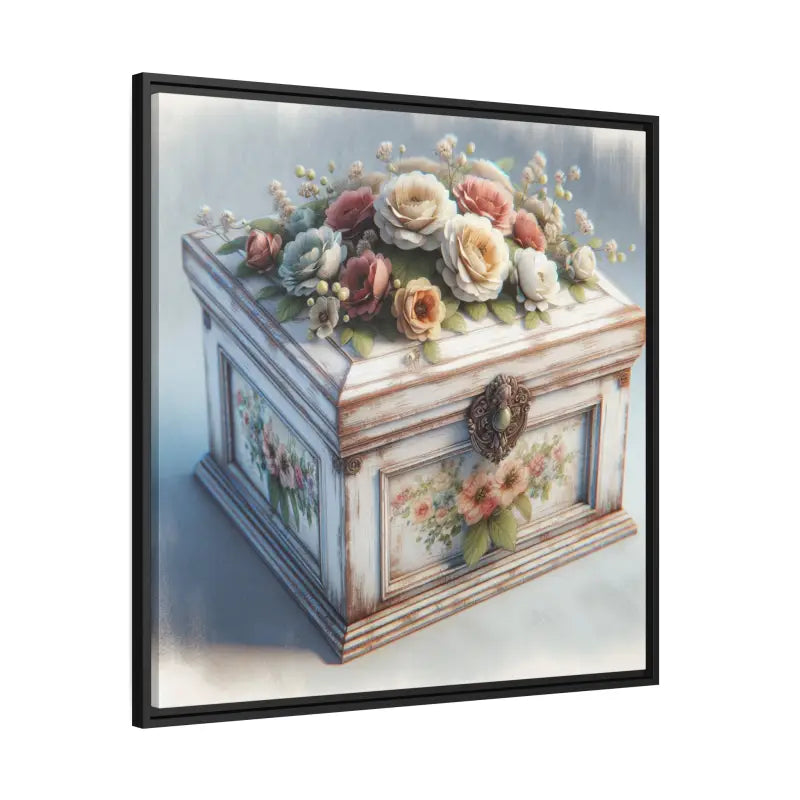 Blooming Bling Matte Canvas Art in Black Frame