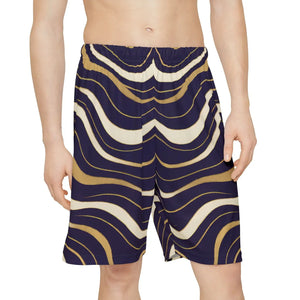 Sports Shorts - Dynamic Waves Design Casual Summer Essentials - Dipaliz - Xs