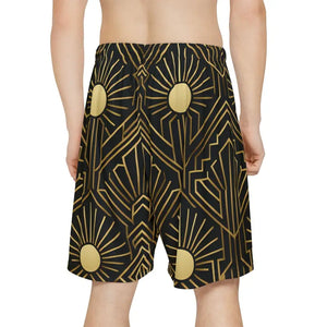 Men’s Sports Shorts Geometric Sun Design Unbeatable Comfort Dipaliz