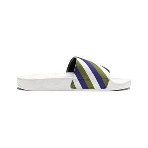 Men’s Pu Slide Sandals Green Purple Stripes - Dipaliz