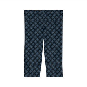 Stylish Navy Blue Capri - Checkered - Dipaliz - Leggings