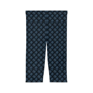 Stylish Navy Blue Capri - Checkered - Dipaliz - Leggings
