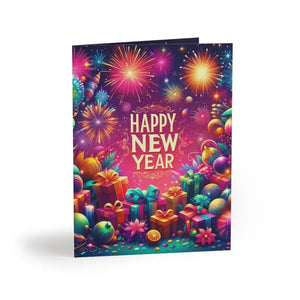 New Year Greeting Cards with White Envelopes - Dipaliz - 8 Pcs / Matte / 4.25” x 5.5” - Note