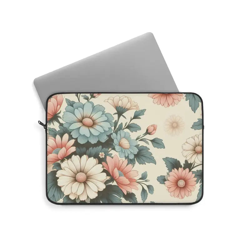 Chic Pastel Floral Pattern Laptop Sleeve for Stylish Protection